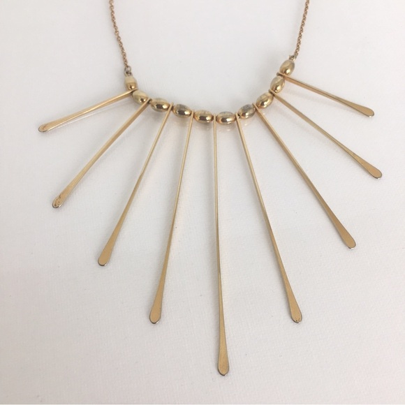 Vintage Sarah Coventry Signed Necklace Gold Tone Spikes And Chain Link Retro - Picture 3 of 8